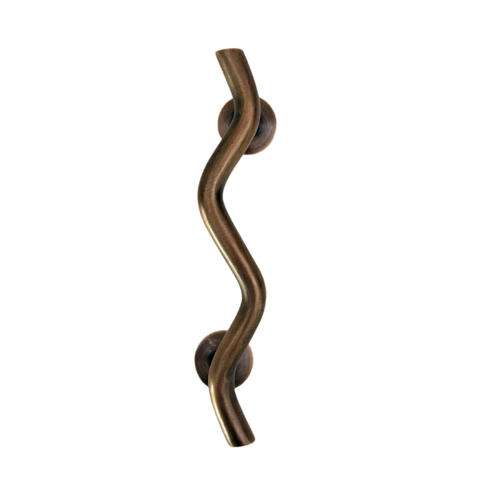 Antique Brass Wave Handle Small by Ocean Luxe