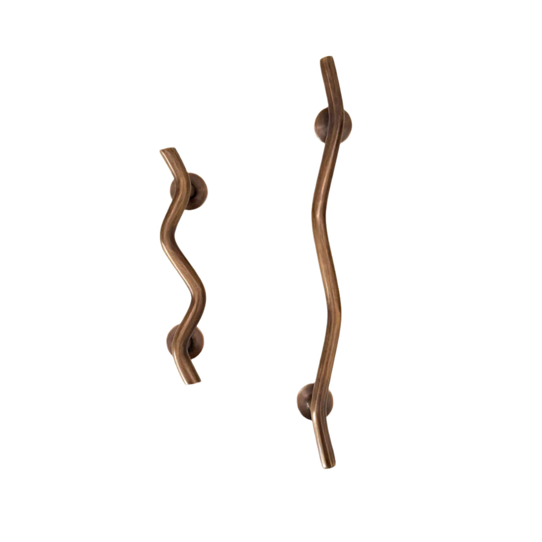 Antique Brass Wave Handle Both by Ocean Luxe