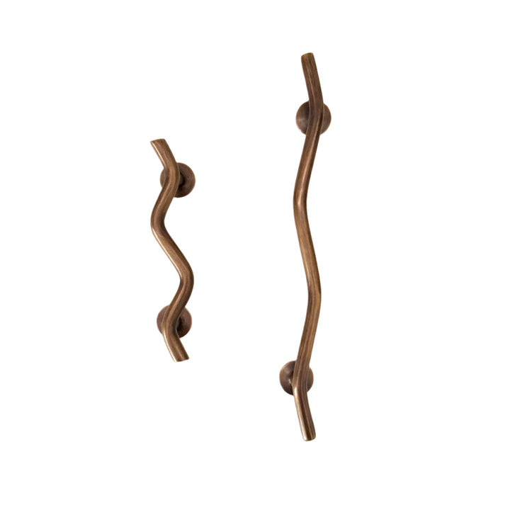 Antique Brass Wave Handle Both by Ocean Luxe