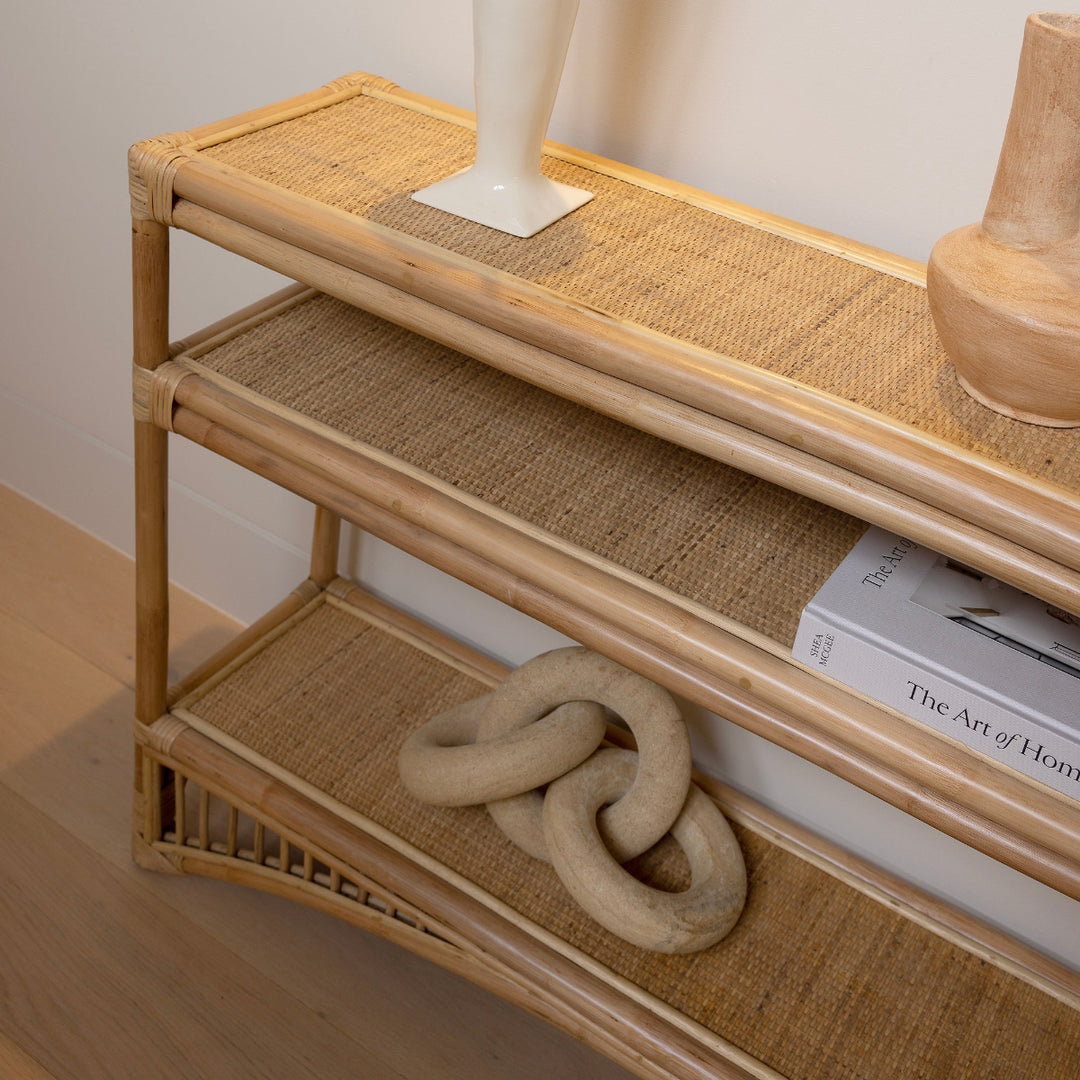 Carmens rattan console by Ocean Luxe