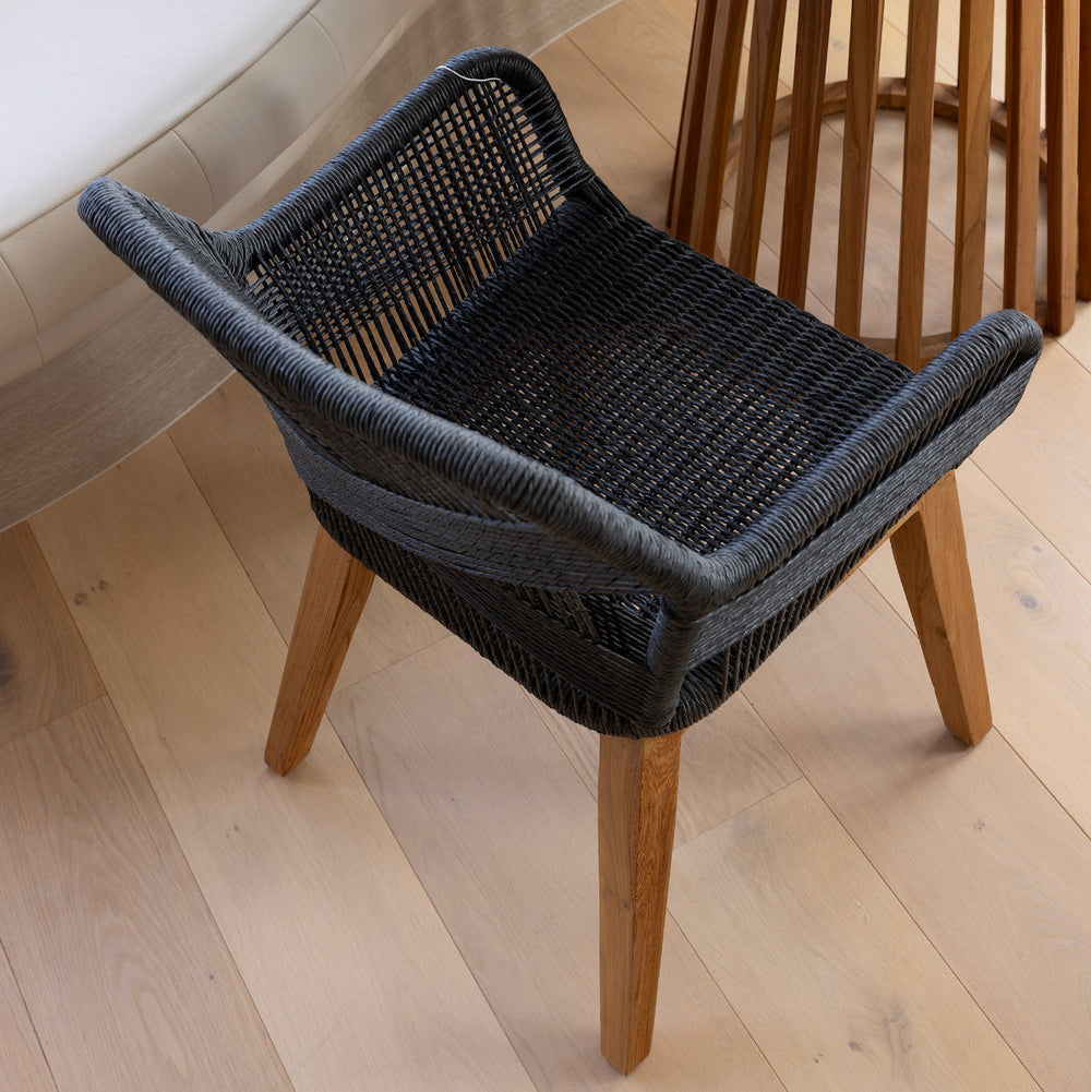 Daniels dining chair in black top view by Ocean Luxe