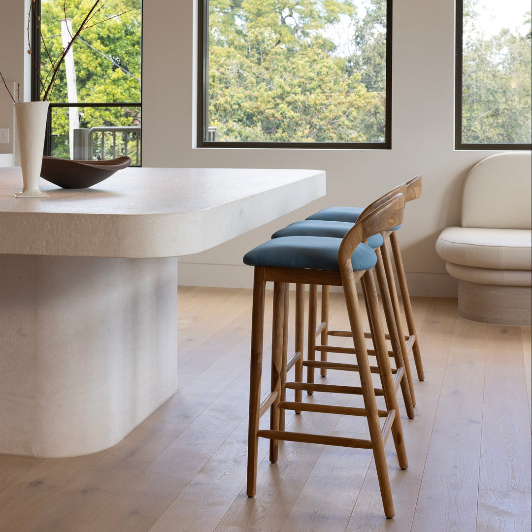 Dora Teak Bar Stool Ocean Luxe - Main Image