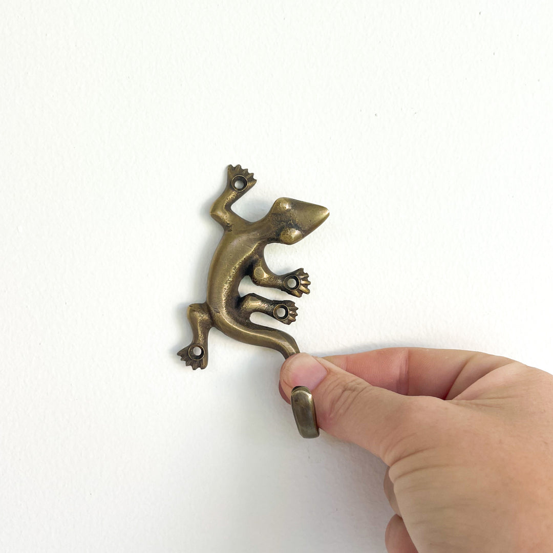 Gecko Brass Hook by Ocean Luxe