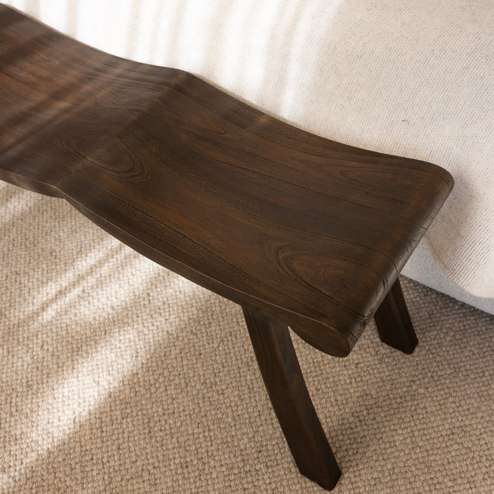 Orlando dark stain teak bench: Ocean Luxe