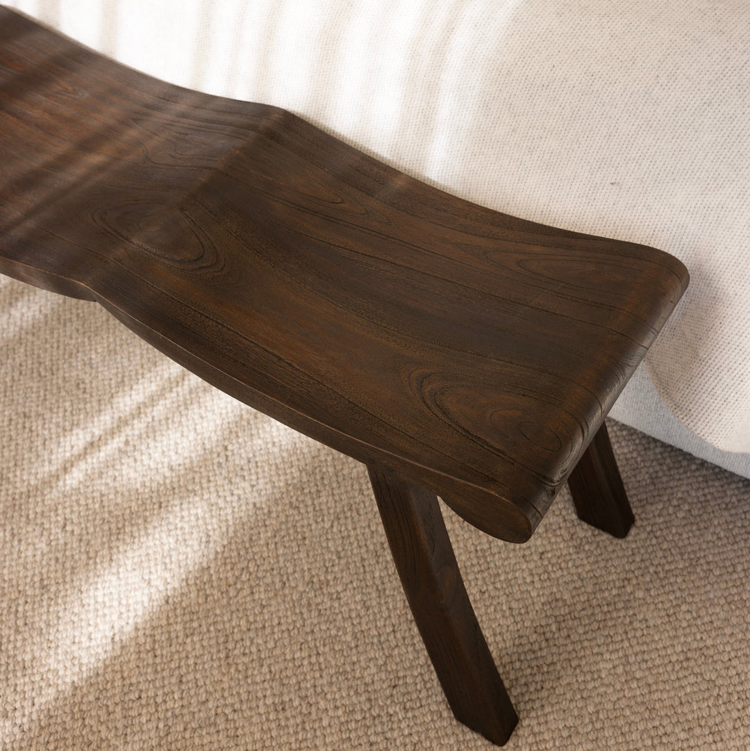 Orlando dark stain teak bench: Ocean Luxe