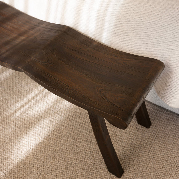 Orlando dark stain teak bench: Ocean Luxe