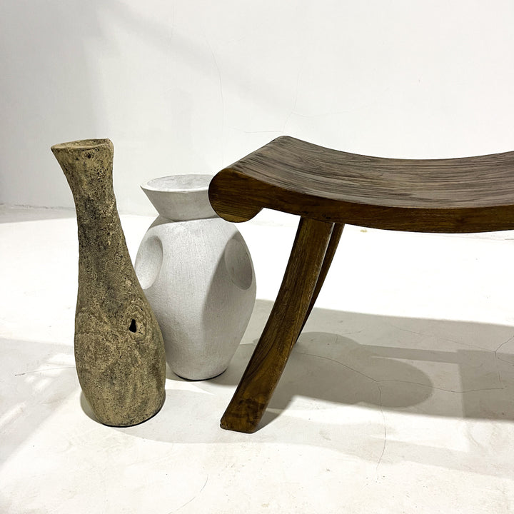 Orlando reclaimed teak bench close view by Ocean Luxe