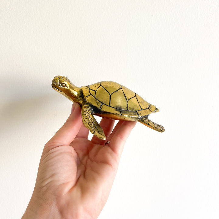 Brass Turtle Figurine by Ocean Luxe