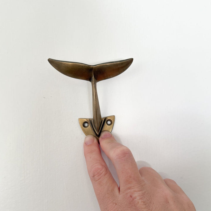 Whale_Tail on wall_Brass_Hook_by_Ocean_Luxe
