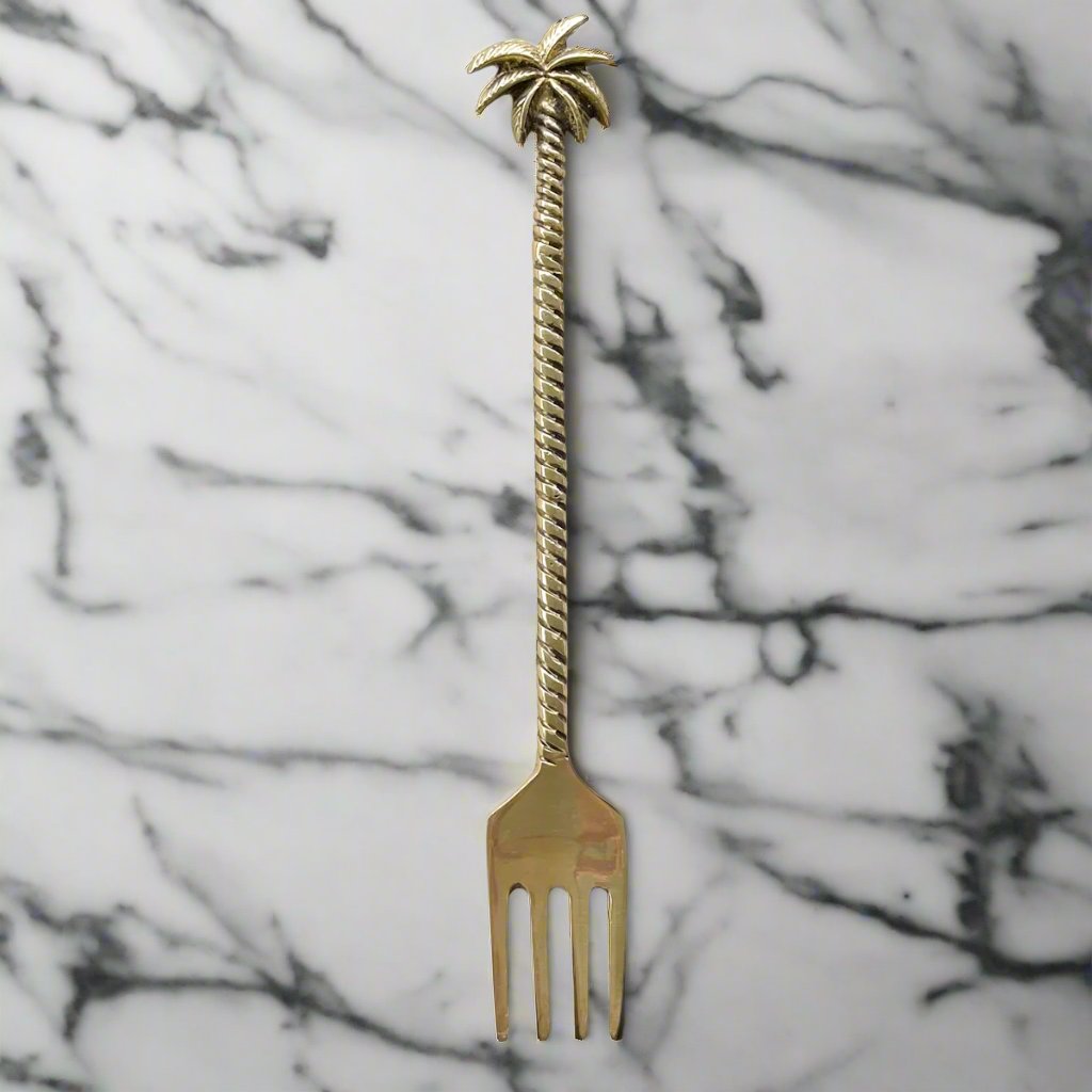 Brass_salad_server fork_with_palm_tree_design_by_Ocean_Luxe