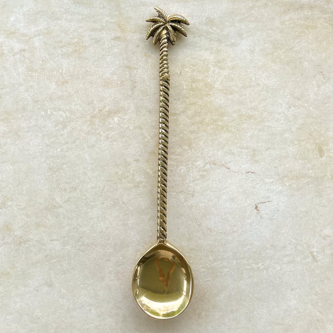 Brass_salad_server_spoon_with_palm_tree_design_by_Ocean_Luxe