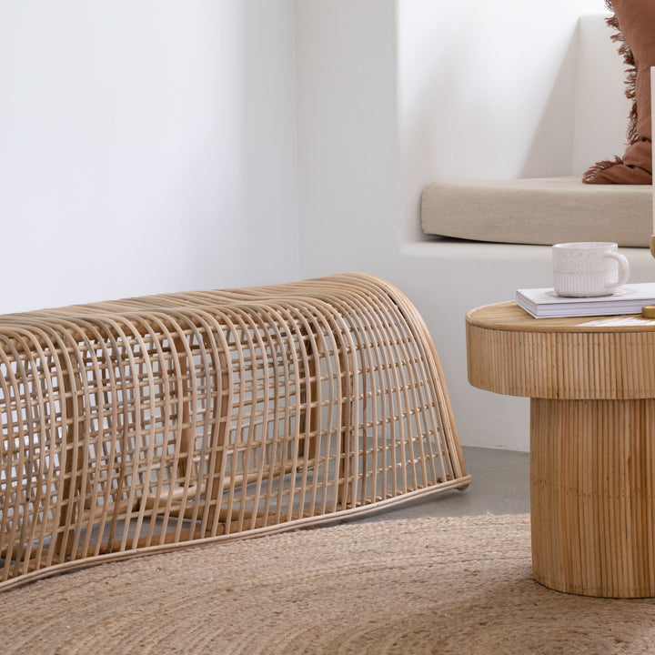 Brooklyn Rattan Bench - Ocean Luxe