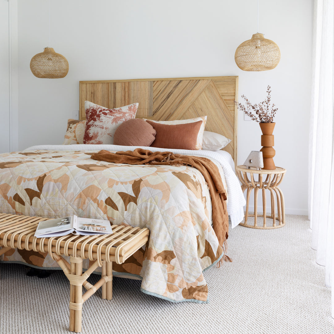 Canberra Pendant Light in coastal style bedroom by Ocean Luxe