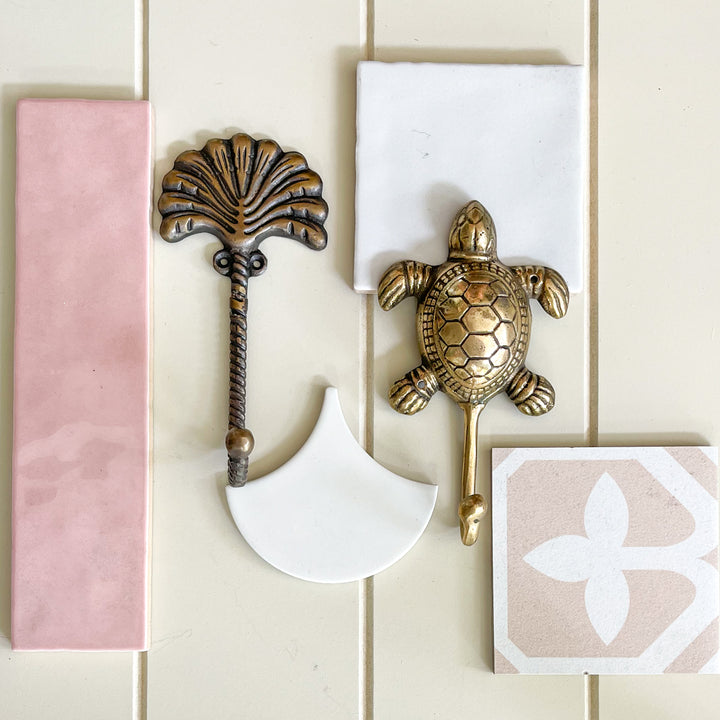 Fan palm hook and turtle hook by Ocean Luxe