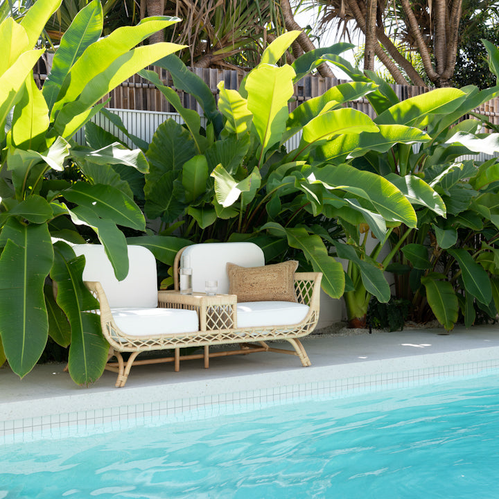 Jack and Jill rattan lounge by Ocean Luxe