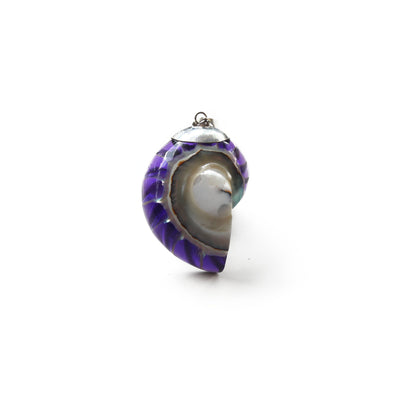 Ocean Luxe:Purple Nautilus Shell Pendant Necklace