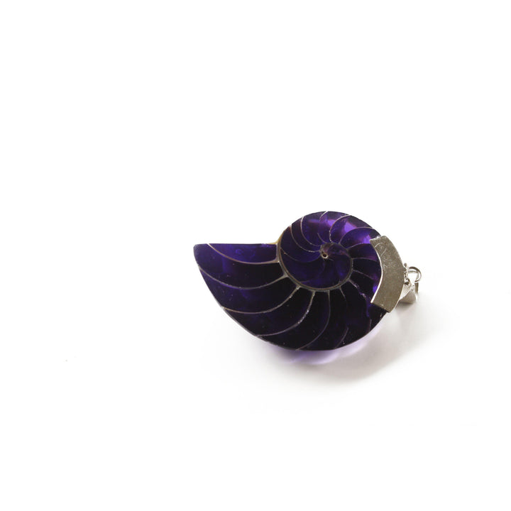 Ocean Luxe:Purple Nautilus Shell Pendant Necklace