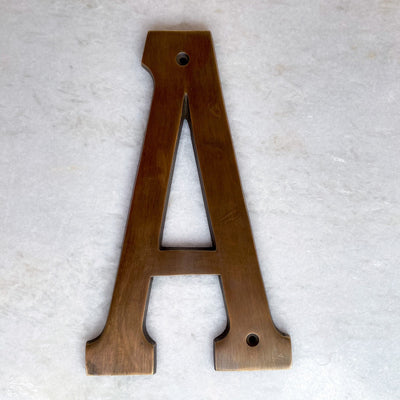 Large Brass Letter A house number - Ocean Luxe