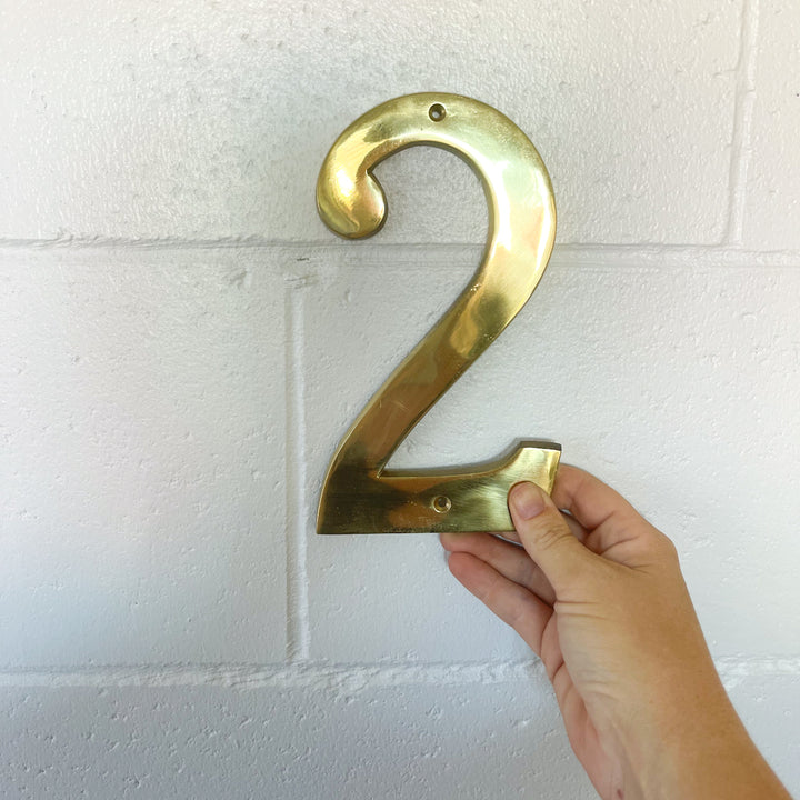 Large Gold Finish Brass House Numbers