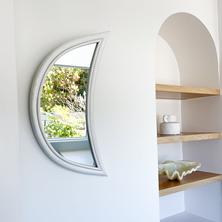 Rattan Moon Mirror