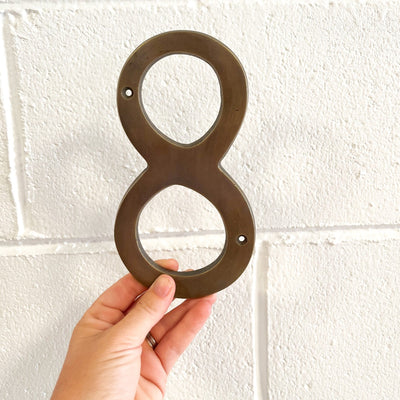 Large Number 8 Brass House Number by Ocean Luxe