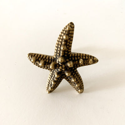 Starfish brass knob:Ocean Luxe