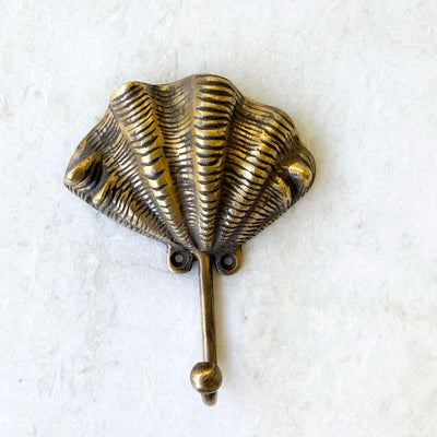 Clam Shell Brass hooks: Ocean Luxe