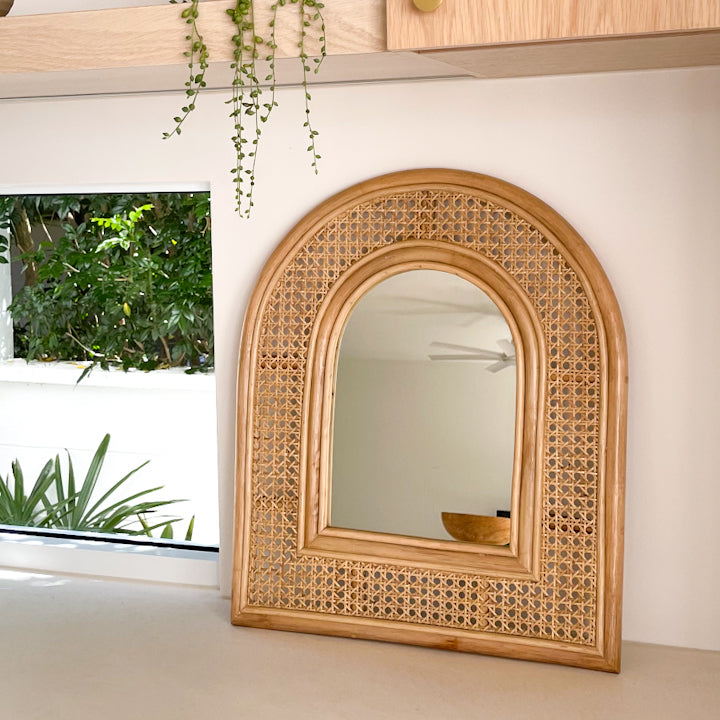 Archies Rattan Arch Mirror