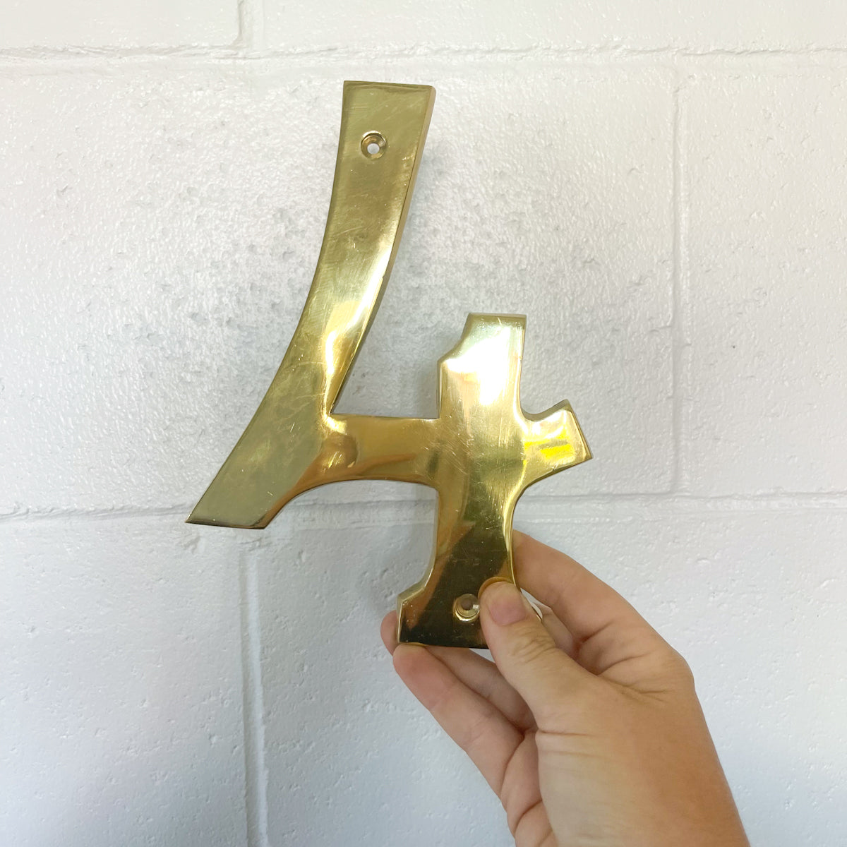 Large Gold Finish Brass House Numbers