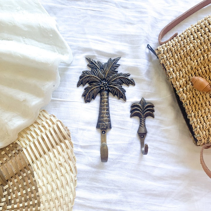 Coconut Palm Tree Brass Hook - Ocean Luxe