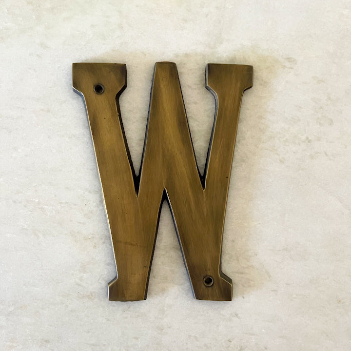 Large Brass Letter W house number - Ocean Luxe