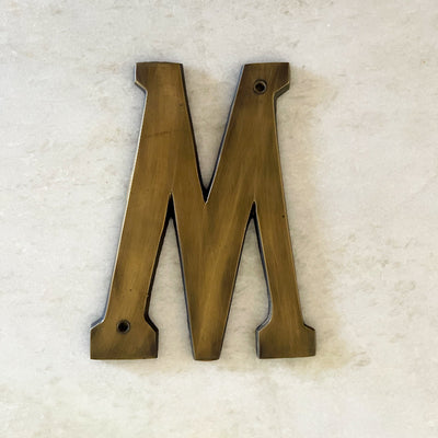 Large Brass Letter M house number - Ocean Luxe