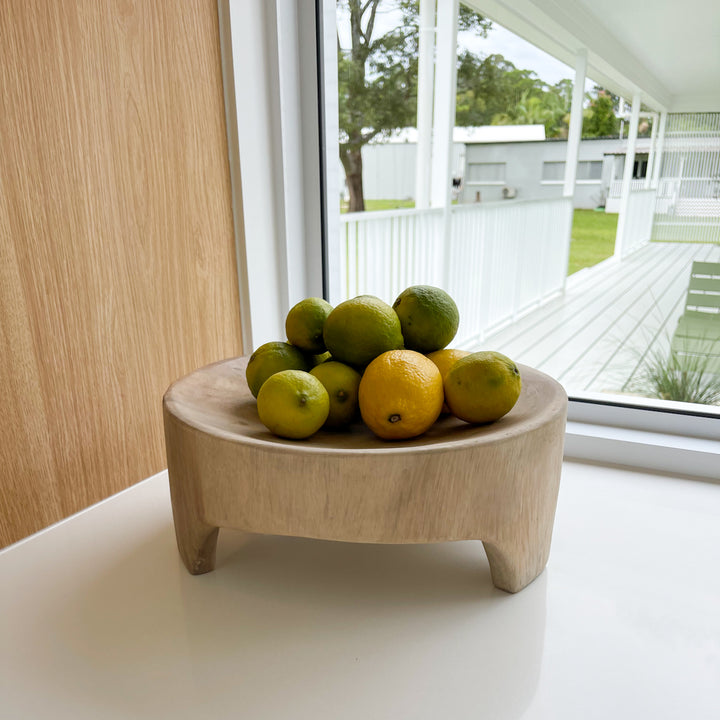 White Wooden Serving Bowl