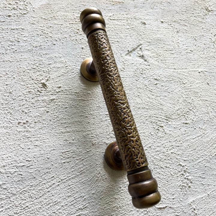 Tribal Brass Door Handle - Antique