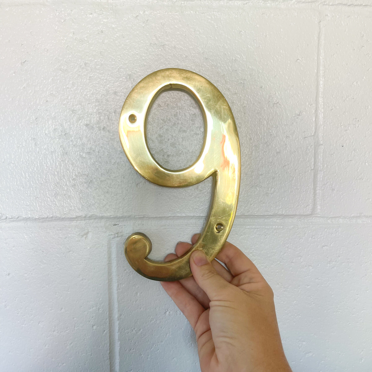 Large Gold Finish Brass House Numbers